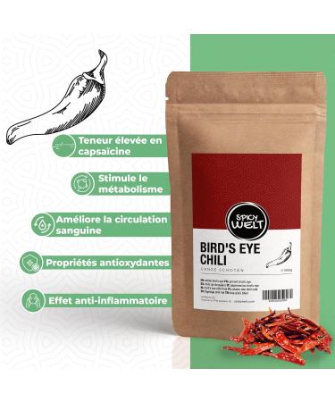Spicy Welt Whole Bird's Eye Chilli (250g) Premium Quality Dried Bird's Eye Chilli Peppers for Curries Marinades Sauces & Dishes - Buy Online on GoSupps.com