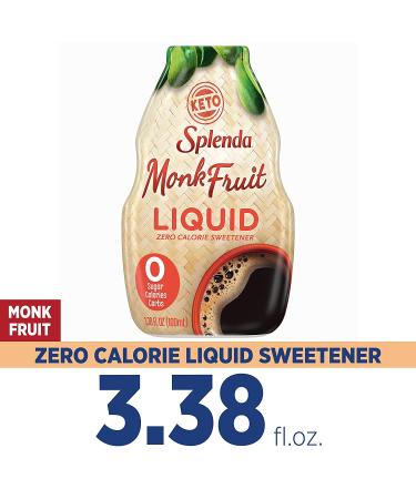 SPLENDA Monk Fruit Liquid Zero Calorie Sweetener Drops - 3.38 Fl Oz Bottle (Pack of 1) - Buy Online on GoSupps.com