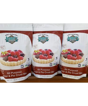 All Purpose Flour & Pie Crust Mix, Gluten free, Organic, verified non-GMO, Kosher, 3 pounds (1 Lb x 3)