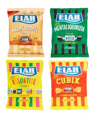 ELAH Toffè Kremcaramel Caramelle Test Pack, Different Caramel Taffes, 4 x 150 g