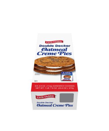 Little Debbie Oatmeal Double Decker Rounds, Individually Wrapped, 3.9 ounces, Pack of 6