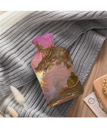 Dragon Hot Water Bottle with Plush Cover - Hand Warmer for Adults & Children | 26.5x15.3cm - International Shipping Available - Buy Online on GoSupps.com
