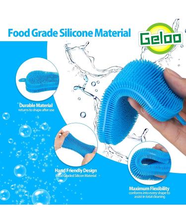 Silicone Sponge Dish Washing Kitchen Gadgets Brush (3 Pack) Blue+Grey+Green - Geloo - Buy Online on GoSupps.com