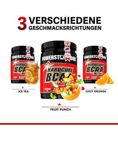 Hardcore BCAA 500g - High-Dosed 8 000mg BCAA Pro 10G Powder (2:1:1 Ratio) | Vegan | With Vitamin B6 & B2 | German Quality | Ideal for Training & Muscle Building | Ice Tea Flavor - Buy Online on GoSupps.com