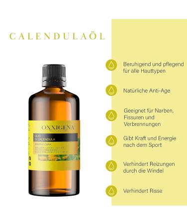 Oxxigena Calendula Oil (Oleolith) - 250ml | Healing for Scars Cracks & Burns | Vegan & GMO-Free  - Buy Online on GoSupps.com