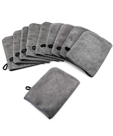 PHOGARY 10 Pack Microfiber Body Wash Mitts - Reusable European Style Makeup Remover Gloves - Grey (6.8 inch) - Buy Online on GoSupps.com