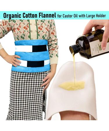 Castor Oil Pack Wrap - Reusable Organic Cotton Flannel for Liver Detox & Inflammation Relief | Revolutionary Upgrade - Buy Online on GoSupps.com