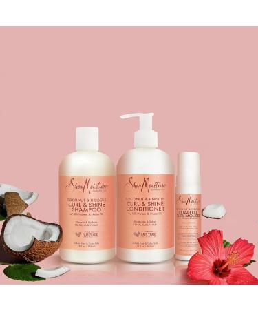 SheaMoisture Curl & Shine Shampoo Conditioner & Mousse for Curly Hair Sulfate-Free Anti-Frizz Coconut & Hibiscus - International Shipping Available - Buy Online on GoSupps.com