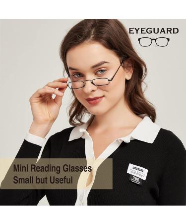 Eyeguard Compact Mini Reading Glasses - Super-Light Metal Pocket-Sized 2 Pairs (+2.00 Enlargement) with Portable Case for Men & Women - International Shipping Available - Buy Online on GoSupps.com