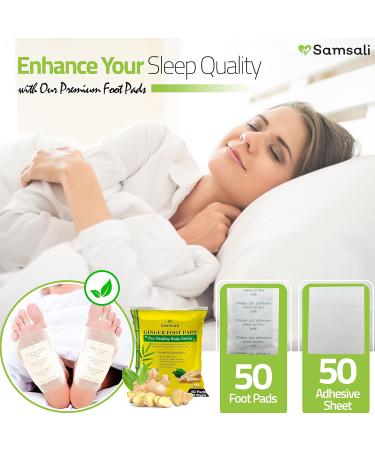 Samsali Ginger Foot Pads 50 Pack - Deep Cleansing Detox Patches for Better Sleep and Rapid Foot Care - Women and Men - Buy Online on GoSupps.com