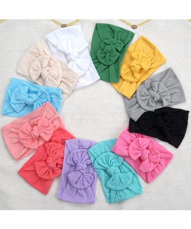 CELLOT 12 Colors Super Stretchy Soft Knot Baby Girl Headbands with Hair Bows - Buy Online on GoSupps.com