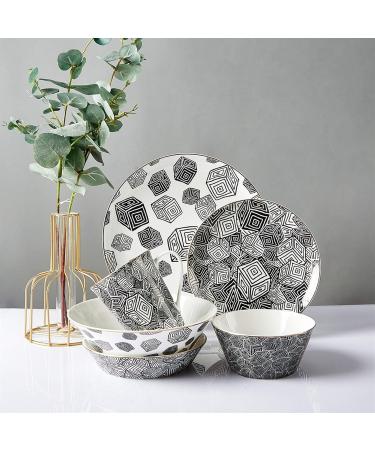 Dinner Plates Modern Creative Plates Set & Dishes Set Black and White Round Dinner Plate Sets Premium Quality Porcelain Dinnerware Set of 6 Plates Kitchenware - Buy Online on GoSupps.com