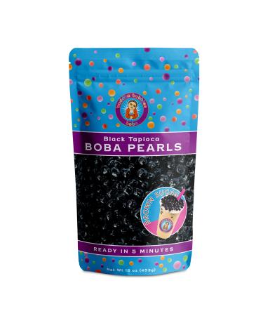 BOBA PEARLS / Black Tapioca Pearls By Buddha Bubbles Boba 1 Pound (16 Ounces) | (453 Grams)