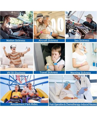 Motion Sickness Bands - Acupressure Nausea Wristbands for Natural Relief - 6 Pairs - Buy Online on GoSupps.com
