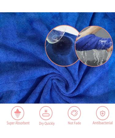 Bibykivn Dog Bathrobe - Super Absorbent Microfiber Cuddle Robe for Pets | Adjustable Velcro Fastener | Quick Drying - Size S Blue - Buy Online on GoSupps.com