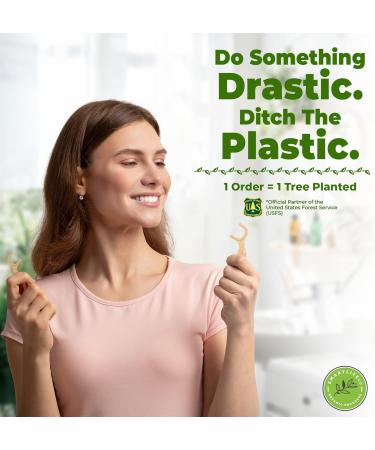 Biodegradable Unflavored Dental Floss Picks | Eco-Friendly Tooth Flosser for Adults & Kids | 200 Count | Zero Waste & Vegan - [Brand Name] - Buy Online on GoSupps.com