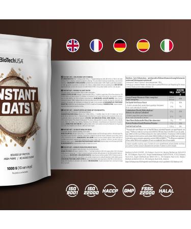 BioTechUSA Instant Oats Porridge - High Fiber & Vegetable Protein 1000g - Tasteless | International Shipping - Buy Online on GoSupps.com