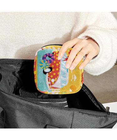 Buy Women's Bonds Storage Pockets - Stillpad Keeper Coconut Tree Yellow Pattern Portable Period Kit | Stylish Feminine Product Bag for Girls - Buy Online on GoSupps.com