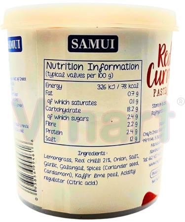 Samui Vegan Thai Red Curry Paste Sauce for Cooking 400g - Buy Online on GoSupps.com