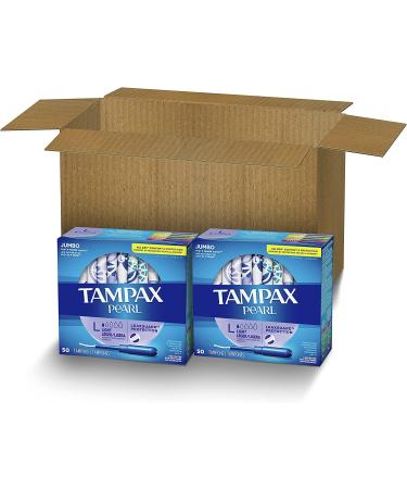 Tampax Pearl Tampons Light Absorbency - BPA-Free Plastic Applicator, LeakGuard Braid - Unscented - 100 Count (Pack of 2) - Buy Online on GoSupps.com