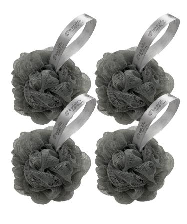 Bodylife Home Body Buffer Puff Exfoliating Bath & Shower Body Pouf Scrunchie Body Scrubber Grey 60g 4 Pack