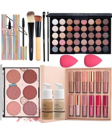Makeup Kit for Women Full Kit All in One Makeup Gift Set Make up Kits for Beginners and Professionals - Eyeshadow Palette Liquid Lipstick Mascara Blush Eyeliner Foundation Brush Makeup Sets#151