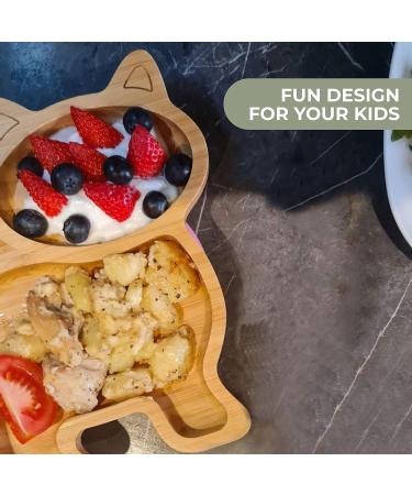 Eco Health Kitten Bamboo Baby Plate - Non-Toxic Suction Cup Toddler Plate - Ideal for Baby Weaning - Hot Pink - Buy Online on GoSupps.com