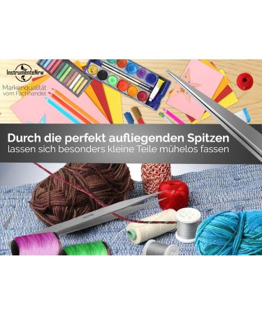 Precision Pointed Tweezers - 15 cm Stainless Steel for Eyebrow Plucking & Watchmaking - Universal Tweezers for Precision Mechanics - Buy Online on GoSupps.com