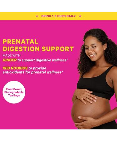 Pink Stork Organic Ginger Peach Pregnancy Tea | Morning Sickness & Digestion Support - 30 Cups - Buy Online on GoSupps.com