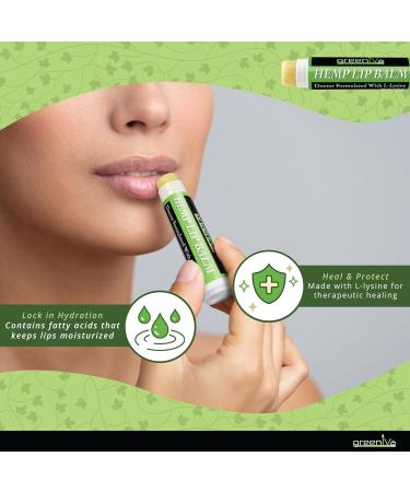 GreenIVe Vegan Hemp Lip Balm - Hydrating Moisturizer with Omegas 3 & 6 Vitamin E & L-Lysine - Handcrafted for Ultimate Care - Buy Online on GoSupps.com