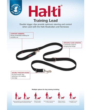 Halti Head Collar Adjustable Head Halter Collar for Dogs Head Collar to Stop Pulling for Small Dogs & Training Lead for Dogs Dog Lead to Stop Pulling on Walks Large Black Medium + Training Lead for Dogs Large Black - Buy Online on GoSupps.com