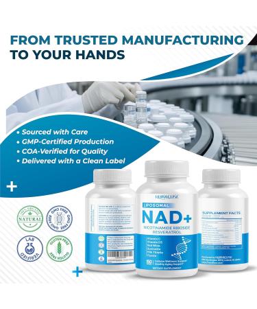Liposomal NAD+ Trans-Resveratrol with Red Wine Milk Thistle Quercetin Fisetin - Healthy Aging Support - Made and Tested in The USA 150 count (pack of 1) - Buy Online on GoSupps.com
