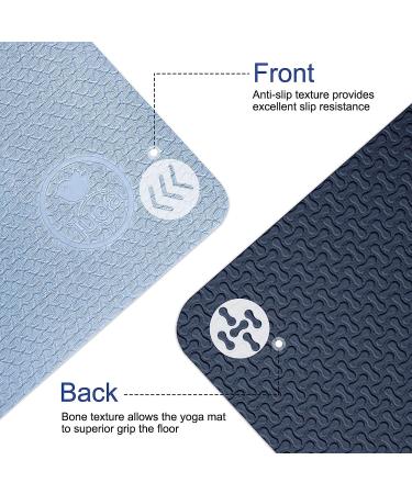 IUGA Non Slip Yoga Mat Eco Friendly with Carrying Strap - Thick Exercise Mat for Yoga, Pilates, Fitness - 72 x 24 x 6mm - Gray - Buy Online on GoSupps.com