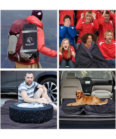 RED CAMP Large Sherpa-Lined Camping Blanket - Windproof, Warm & Machine Washable - 59 x 79 - Black - Buy Online on GoSupps.com