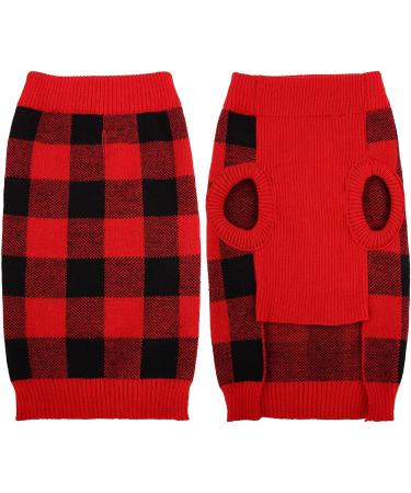 Katzinst Christmas Dog Sweater for Small Dogs | Fleece Styles for French Bulldogs Dachshunds Chihuahuas & Yorkshire Terriers | Red & Black - Buy Online on GoSupps.com