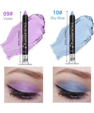  Azonelife Shimmer Waterproof Eyeshadow Pencil Eye Shadow Stick Shimmer Pen Highlighting Eyeshadow Pencil Soft Pencil Create Glitter Eye Makeup Easy to Use (Sky Blue) - Buy Online on GoSupps.com