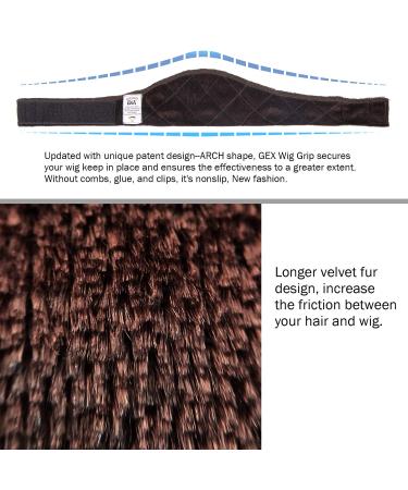 GEX Wig Grip Band - Adjustable & Non-Slip Velvet Headband for Extra Comfort and Hold (Brown) - Buy Online on GoSupps.com