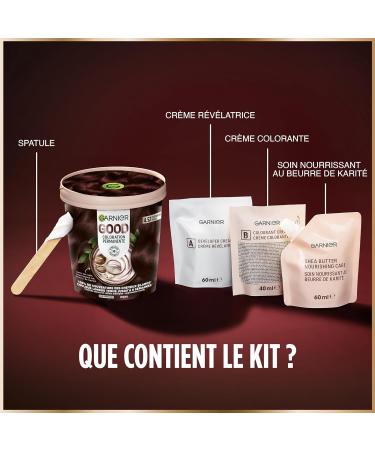 Garnier - Coloration Permanente - Sans Ammoniaque - 90% d'Ingr dients d'Origine Naturelle et Formule Vegan - Beurre de Karit - 100% Couverture Cheveux Blancs - Ch tain Acajou Prune (4.52) - Good CHATAIN ACAJOU PRUNE 4.52 - Buy Online on GoSupps.com