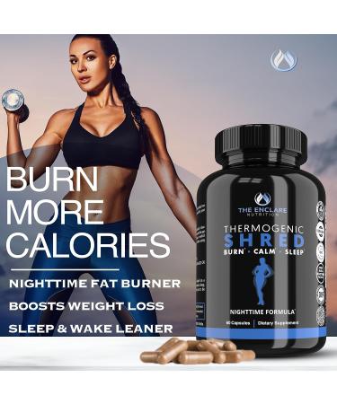 Thermogenic Shred - Fat Burner Sleep Aid Diet Pills for Weight Loss - Metabolism Booster with CLA, Ashwagandha, Melatonin - Appetite Suppressant for Women & Men - Buy Online on GoSupps.com