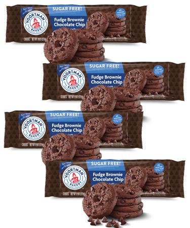 Voortman #1 in U.S. Sugar Free Fudge Brownie Chocolate Chip Cookies (Pack of 4) Baked With Real Cocoa