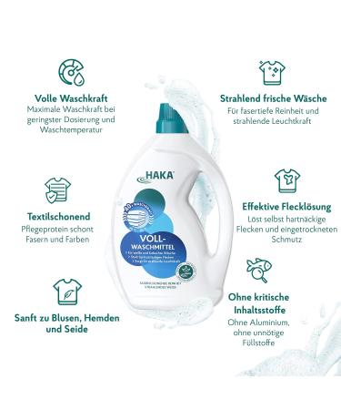 HAKA Universal Liquid Laundry Detergent - Vegan 2L for 40 Loads - Eco-Friendly International Shipping - Buy Online on GoSupps.com