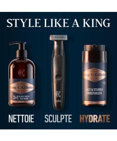 Gillette King C Men's Moisturizing Cream For Face And Short Beard Softens Skin Infused With Signature Fragrance With Notes - Buy Online on GoSupps.com