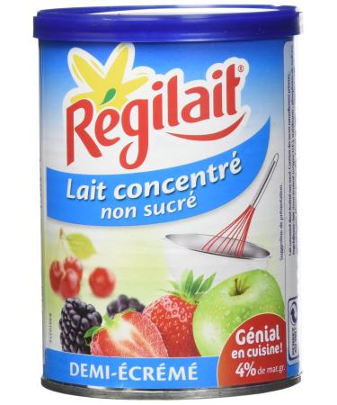 Régilait Unsweetened Condensed Milk Semi-Skimmed Box 3 x 410 g - Pack of 2