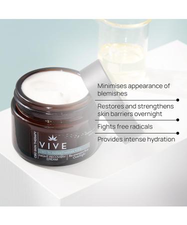 VIVE SkinCare Therapy - Night Cream Recovery - 50ml - Anti-Blemish Treatment - Face Cream for Mature Skin - Face Moisturizer - Face Cream for Dry Skin - Buy Online on GoSupps.com
