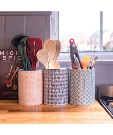 Nicola Spring Hand Printed Utensil Holder - 1L - Orange | Stylish Kitchen Storage | International Shipping Available - Buy Online on GoSupps.com