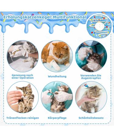 Halinuia Donut Halskrause Cat Collar | Adjustable Soft Anti-Bite Protective Collar for Kittens & Puppies - Post-Surgery & Injury Recovery (Blue M) - Buy Online on GoSupps.com