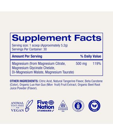 Ora Organic Magnesium Complex Powder Supplement - 4-in-1 Magnesium: Glycinate, Taurate, Malate & Citrate | Vegan, Gluten-Free | Tangerine Flavor | Calm Support for Sleep, Stress & Muscles | 30 Serving - Buy Online on GoSupps.com