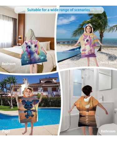 Buy Aiorber Microfiber Children's Bath Towel with Hood - Unicorn Motif 76x76cm | Perfect for Swimming & Showers Soft & Quick-Drying for Kids - Buy Online on GoSupps.com