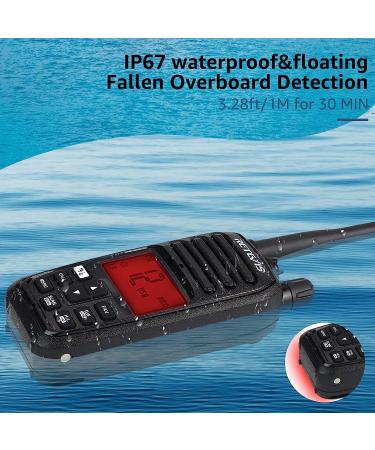 Retevis RM21 Handheld Floating Marine Radio with NOAA Weather, Submersible Design, Clear Audio, Backlit LCD & Charger - Ideal for Boat, Kayaking, Jet Ski - Buy Online on GoSupps.com