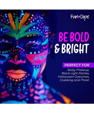 UV Body Paint and Face Paint - 8 Colors - Blacklight Reactive - Glows in the Dark for Halloween & Events - Water-Based & Washable - Non-Toxic Neon Party Supplies - Buy Online on GoSupps.com